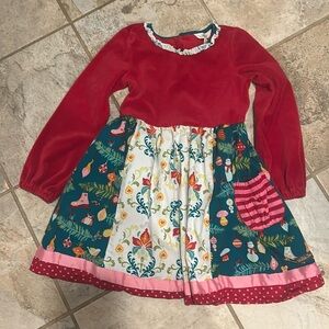 Matilda Jane Girls 8 GORGEOUS print & velour dress / tunic
